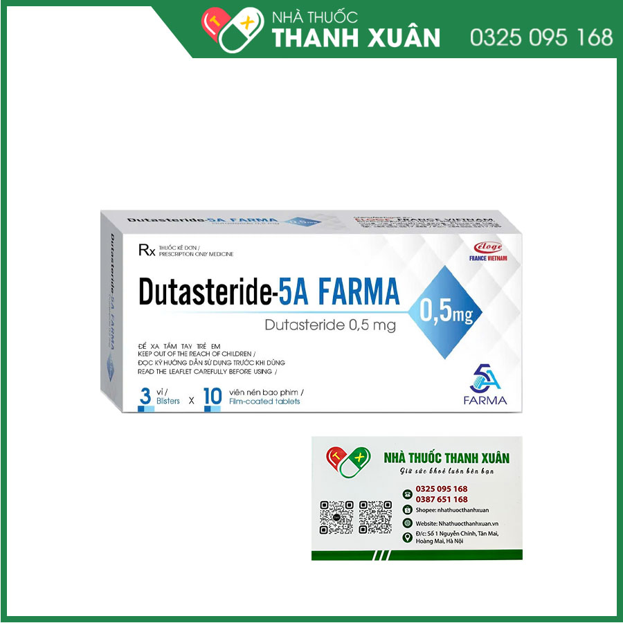 Dutasteride-5A FARMA 0,5mg điều trị phì đại tuyến tiền liệt lành tính